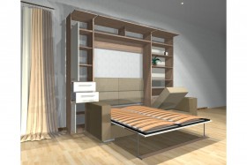 Шкаф-кровать с диваном Каролина в Камне-на-Оби - kamen-na-obi.katalogmebeli.com | фото 3