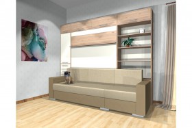Шкаф-кровать с диваном Каролина в Камне-на-Оби - kamen-na-obi.katalogmebeli.com | фото 4