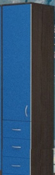 Шкаф-пенал №2 (закрытый) Бодего темный/Голубой в Камне-на-Оби - kamen-na-obi.katalogmebeli.com | фото