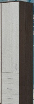 Шкаф-пенал №2 (закрытый) Бодего темный/Винтерберг в Камне-на-Оби - kamen-na-obi.katalogmebeli.com | фото