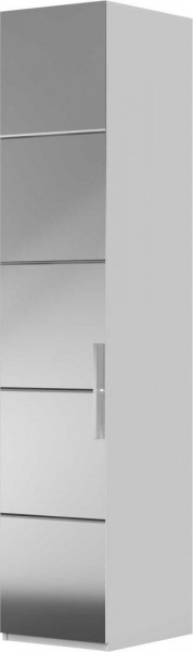 Шкаф ШР-1 зеркало, правый, Вива (Белый/Белый глянец/Платина) в Камне-на-Оби - kamen-na-obi.katalogmebeli.com | фото