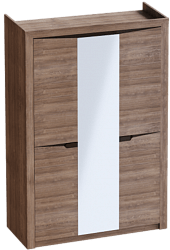 Шкаф трехдверный Соренто Дуб стирлинг/Кофе структурный матовый в Камне-на-Оби - kamen-na-obi.katalogmebeli.com | фото