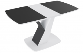 Стол обеденный «Гарда» Тип 1 (Белый/Стекло матовое черный графит) в Камне-на-Оби - kamen-na-obi.katalogmebeli.com | фото 5