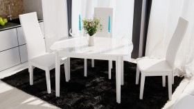 Стол обеденный «Портофино» (Белый глянец/Стекло белое) в Камне-на-Оби - kamen-na-obi.katalogmebeli.com | фото 2