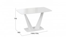 Стол раздвижной «Фабио» Тип 1 Белый в Камне-на-Оби - kamen-na-obi.katalogmebeli.com | фото 5