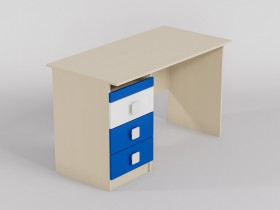 Стол (прямая столешница) Скай люкс (Синий/Белый/корпус Клен) в Камне-на-Оби - kamen-na-obi.katalogmebeli.com | фото