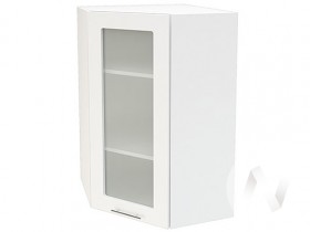 Угловой шкаф со стеклом Валерия-М ШВУС-599 (Белый глянец/Белый/верхний/высокий) в Камне-на-Оби - kamen-na-obi.katalogmebeli.com | фото
