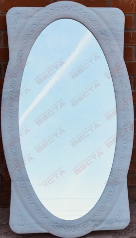 Зеркало Овальное МДФ Белый в Камне-на-Оби - kamen-na-obi.katalogmebeli.com | фото